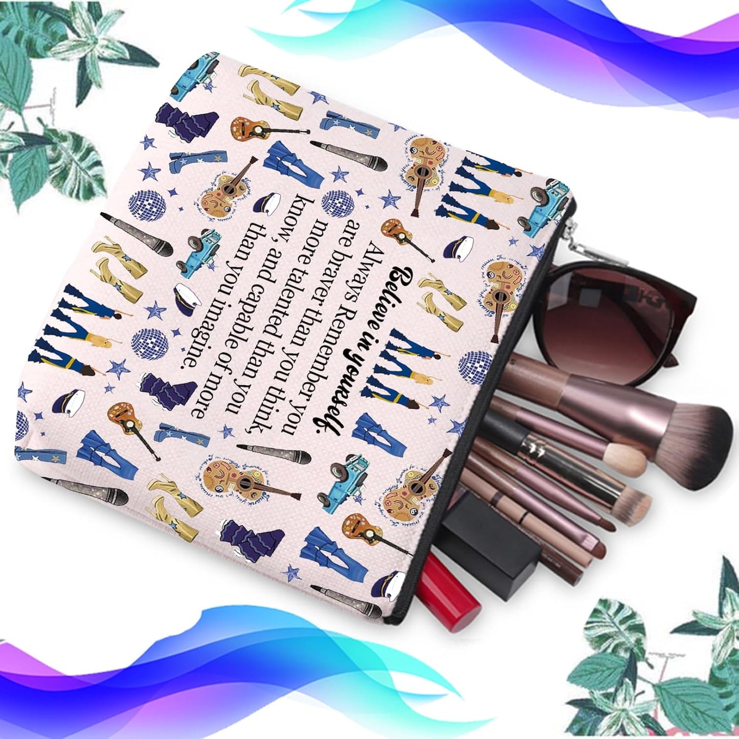 Mamma Gifts Donna and the Dynamos Makeup Bag Dance Queen Musical Gift for Mia Fans Musical Lover Zipper Pouch