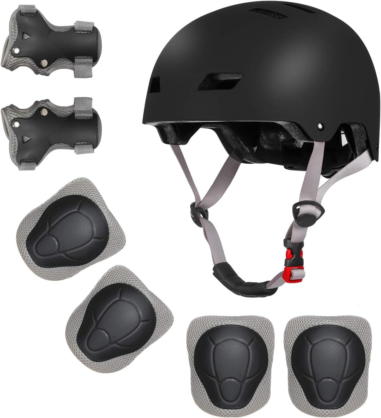 Kids Bike Helmet Adjustable Toddler Helmet with Knee Elbow Wrist Pads for Kids Ages 2-5-8-14 Boys Girls, Multi-Sport Skating Balance Bike Skateboard Scooter Rollerblading Helmet Set