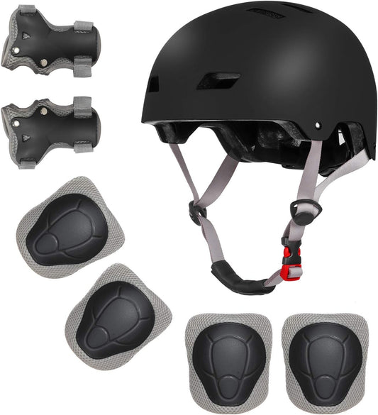 Kids Bike Helmet Adjustable Toddler Helmet with Knee Elbow Wrist Pads for Kids Ages 2-5-8-14 Boys Girls, Multi-Sport Skating Balance Bike Skateboard Scooter Rollerblading Helmet Set
