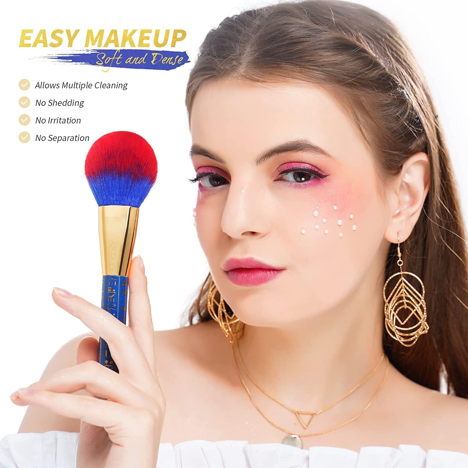 Makeup Brushes 19Pcs Ancient Egyptian Makeup Brush Set Premium Gift Synthetic Powder Kabuki Foundation Contour Blush Concealer Eye Shadow Blending Liner Make up Brush Kit