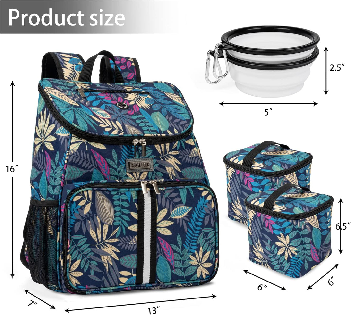 丨Dog Travel Bag, Airline Approved Pet Supplies Backpack, Dog Travel Backpack with 2 Silicone Collapsible Bowls and 2 Food Baskets