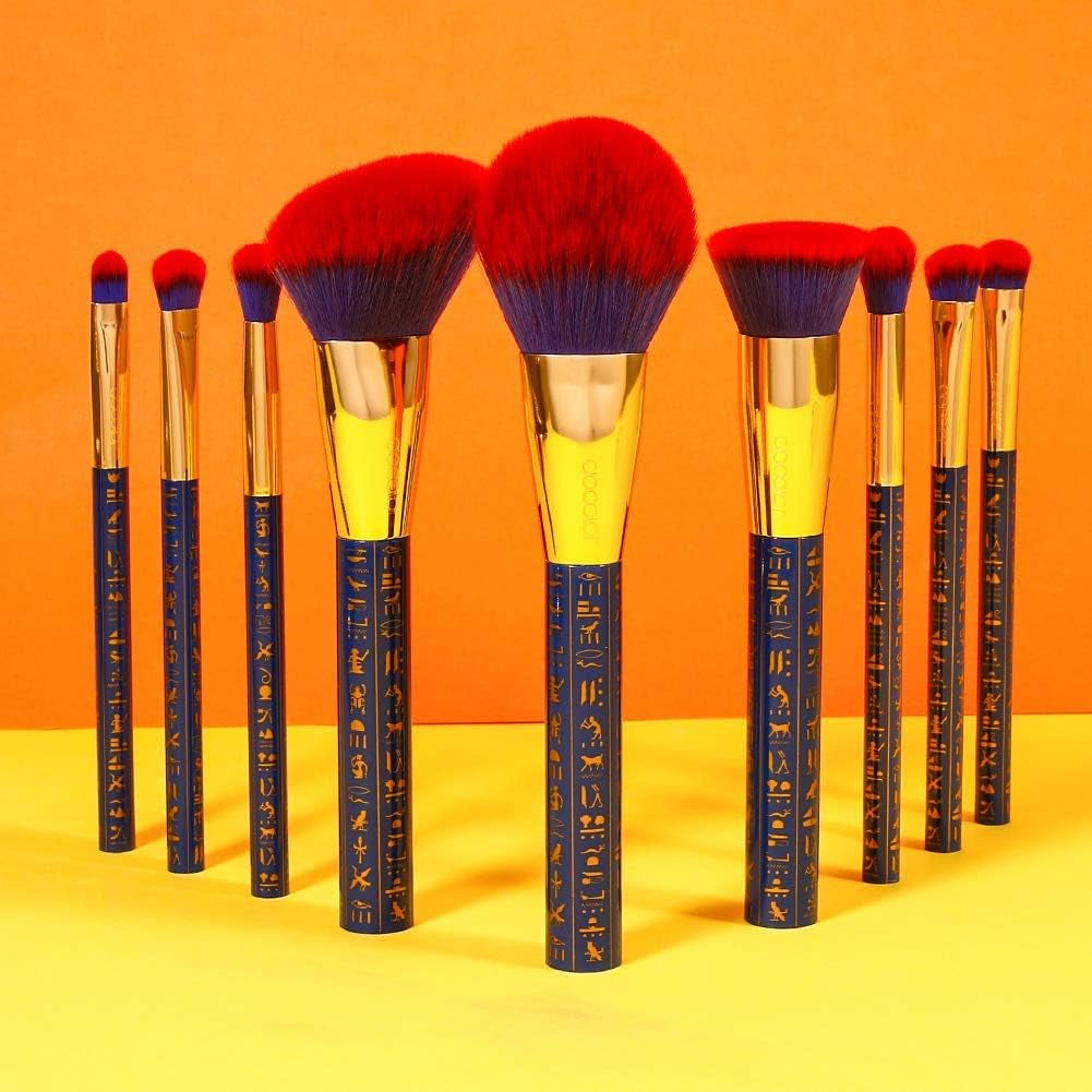 Makeup Brushes 19Pcs Ancient Egyptian Makeup Brush Set Premium Gift Synthetic Powder Kabuki Foundation Contour Blush Concealer Eye Shadow Blending Liner Make up Brush Kit