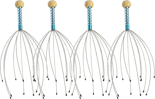 Massager 4-Pack - Handheld Head Massage Tingler, Deep Relaxation & Stress Reduction & Stimulation of Scalp Neck Massager (Blue)