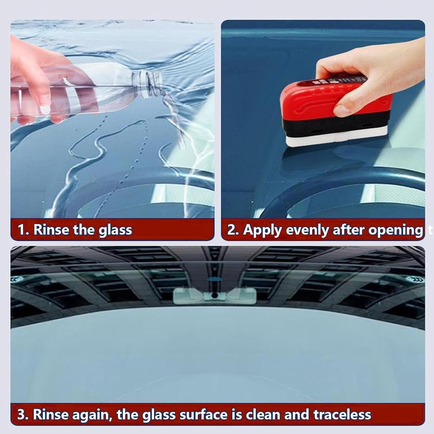 2 PCS Automotive Oil Film Cleaning Brush Set Glass Cleaning Board for Windshield All in One Wipe Glass Oil Film