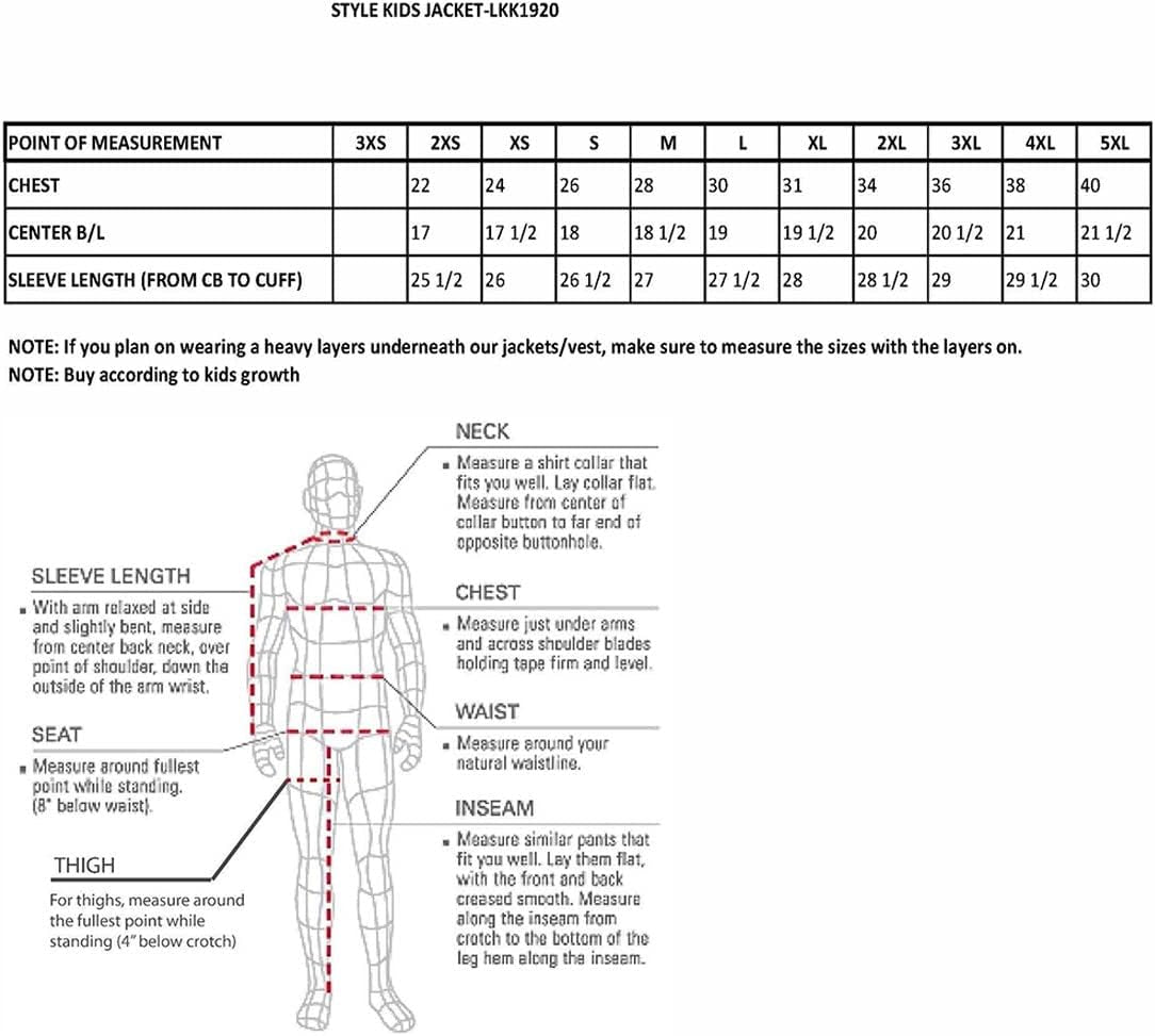 LKK1920 Boy'S Black Classic Leather Biker Jacket with Patch Pocket Style - Large