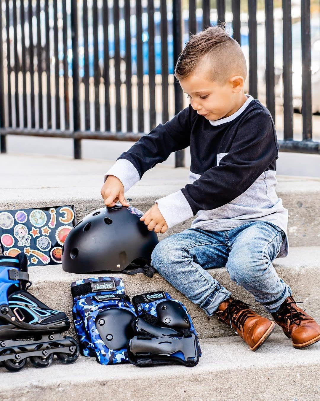 Kids Bike Helmet with DIY Stickers for Toddler Boys Girls I CPSC & CE Certified for Skateboard Roller-Skating Bicycle Scooter I Baby Infant Youth Child Ages 3-5 5-8 8-11 Year Old