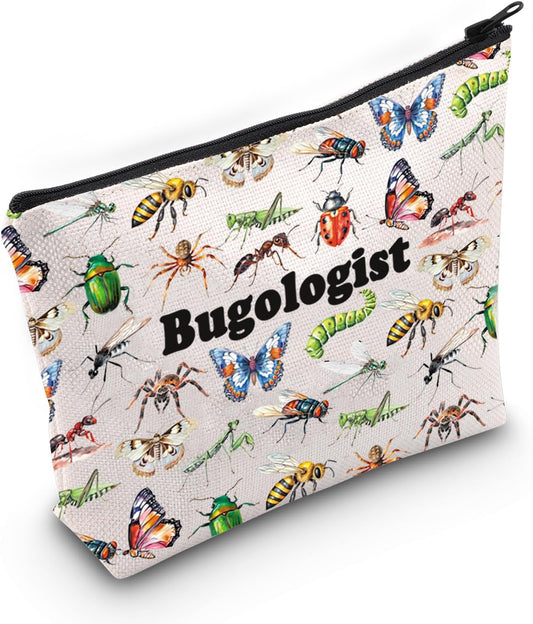 Bugologist Gift Funny Bugs Cosmetic Bag Insect Lover Gift Entomology Lover Gift Bug Hunter Gift Bug Expert Gift, Bugologist Bag
