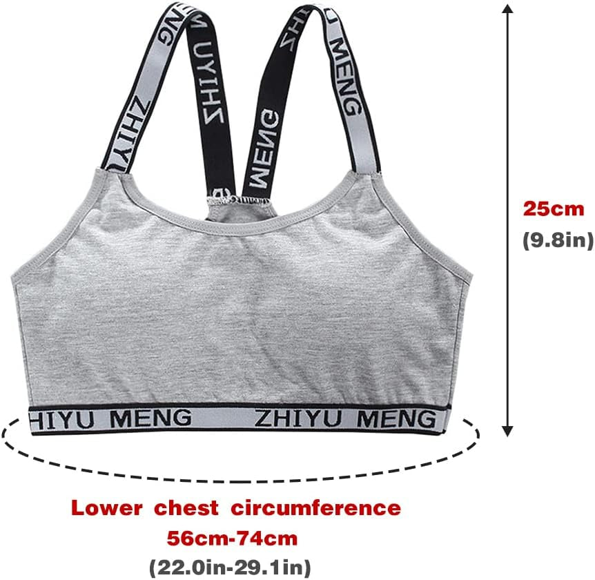 Girls’ Seamless Underwear Set - Training Bra and Matching Panties - Cotton Bralette Briefs Set Elastic (6 Piece), Type 1