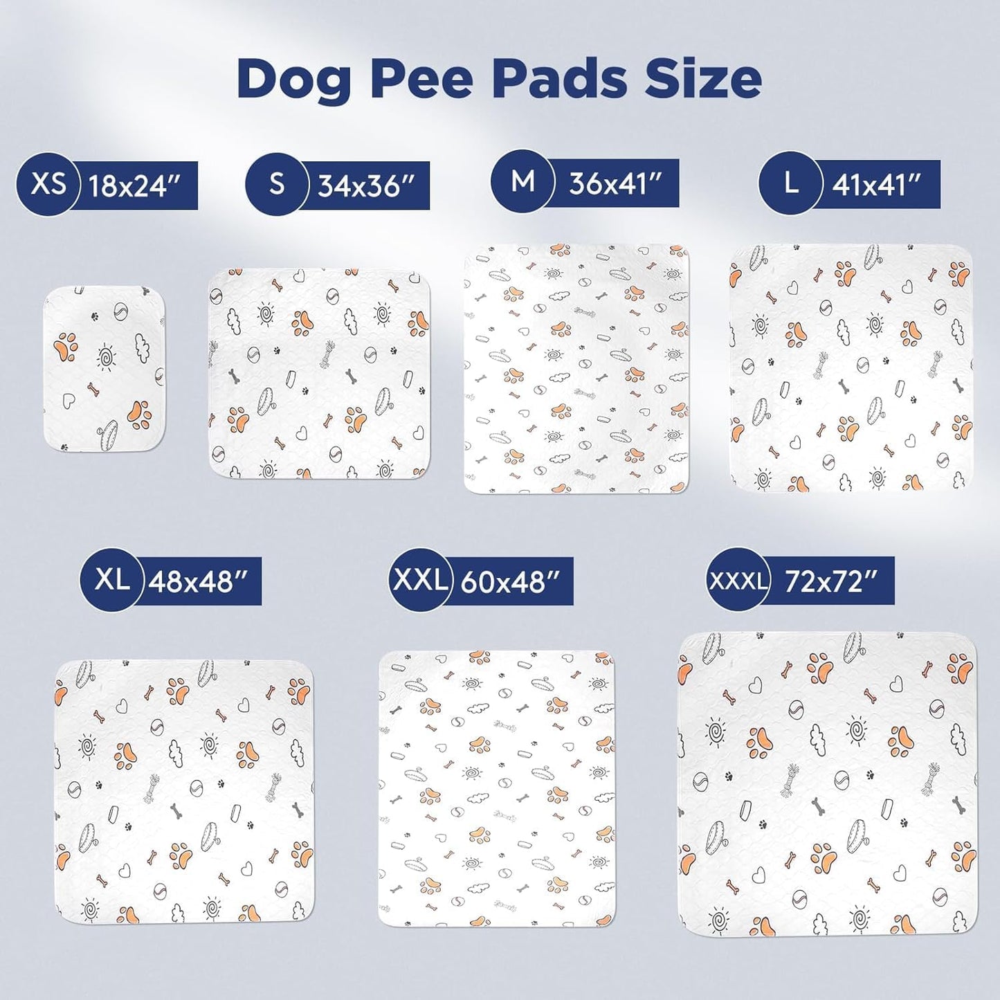 Washable Pee Pads for Dogs, 2 Pack Large 36"X41" Super Absorbent Reusable Dog Training Pads, 100% Waterproof Non-Slip Puppy Whelping Dog Playpen Indoor Pads Mat Pet Supplies