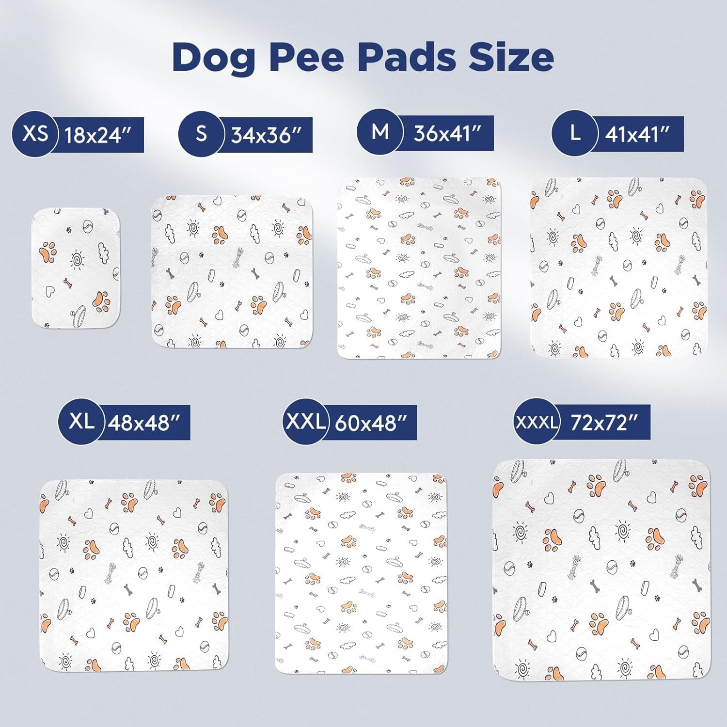 Washable Pee Pads for Dogs, 2 Pack Large 36"X41" Super Absorbent Reusable Dog Training Pads, 100% Waterproof Non-Slip Puppy Whelping Dog Playpen Indoor Pads Mat Pet Supplies