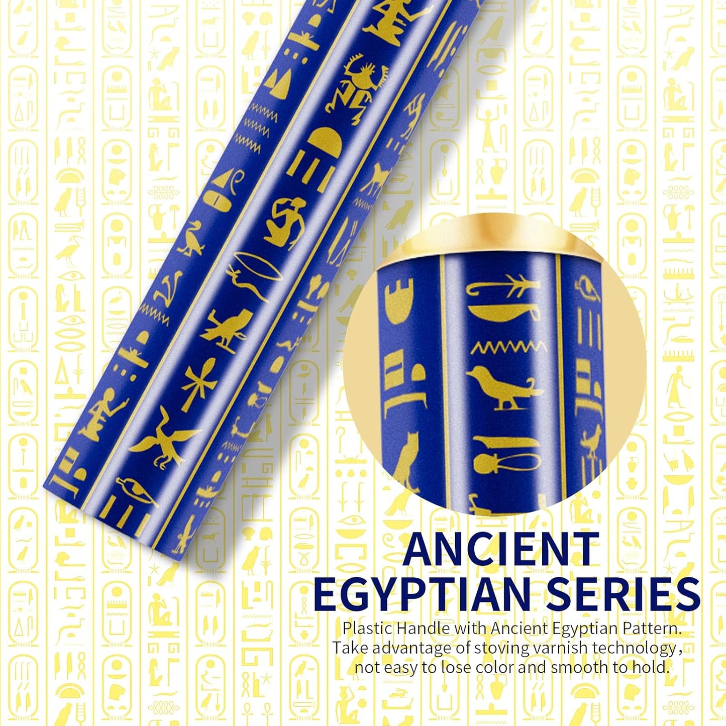 Makeup Brushes 19Pcs Ancient Egyptian Makeup Brush Set Premium Gift Synthetic Powder Kabuki Foundation Contour Blush Concealer Eye Shadow Blending Liner Make up Brush Kit