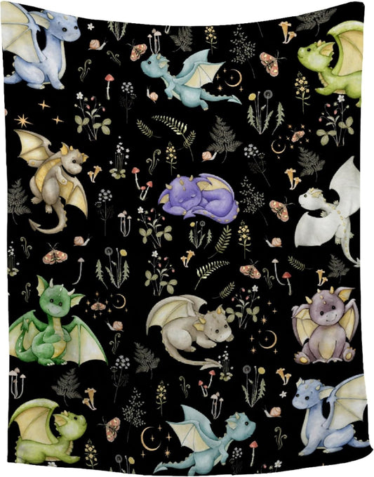 Dragon Blanket Gift for Woman Man Girls Boys Color Dragon Gift for Dragon Lovers Soft Flannel Blanket for Living Room Sofa Couch Decor - 40"X50" for Kids/Children