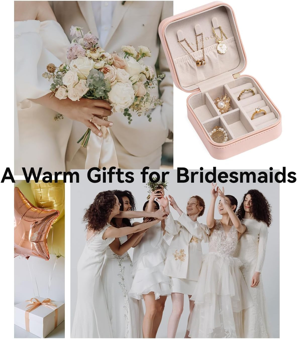 Travel Jewelry Box, Small Jewelry Travel Organizer Case for Girls Women - White*6 Pack