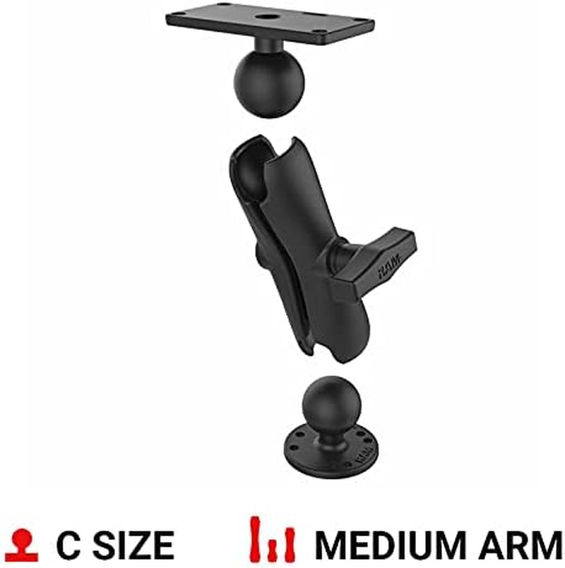 Drill-Down Double GPS Ball Mount for Humminbird Helix 7 RAM-202-24-202U with Medium Arm