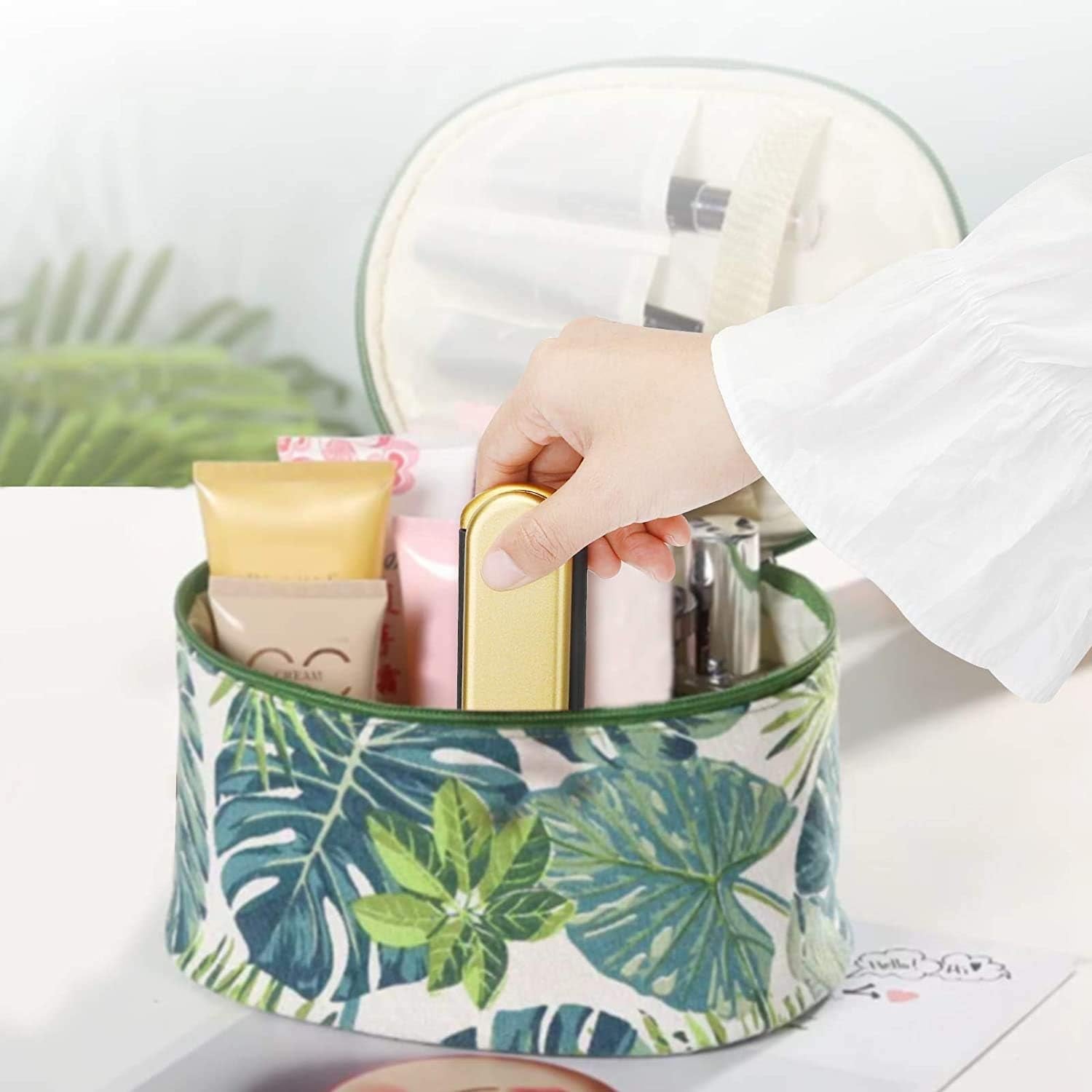 Hair Brush Set 2 Packs Mini Travel Folding Hairbrush with Mirror for Women Girls Compact Pocket Size Comb for Purse, Gym, Trip, Swiming (2Pcs, Gold&Silver)