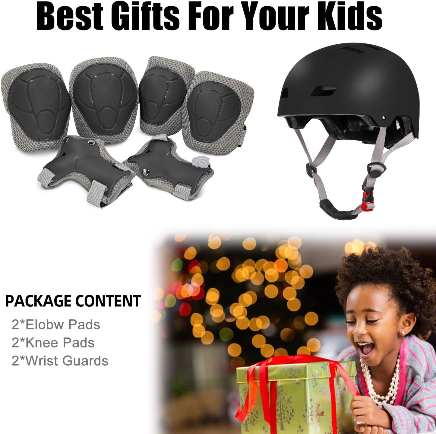 Kids Bike Helmet Adjustable Toddler Helmet with Knee Elbow Wrist Pads for Kids Ages 2-5-8-14 Boys Girls, Multi-Sport Skating Balance Bike Skateboard Scooter Rollerblading Helmet Set