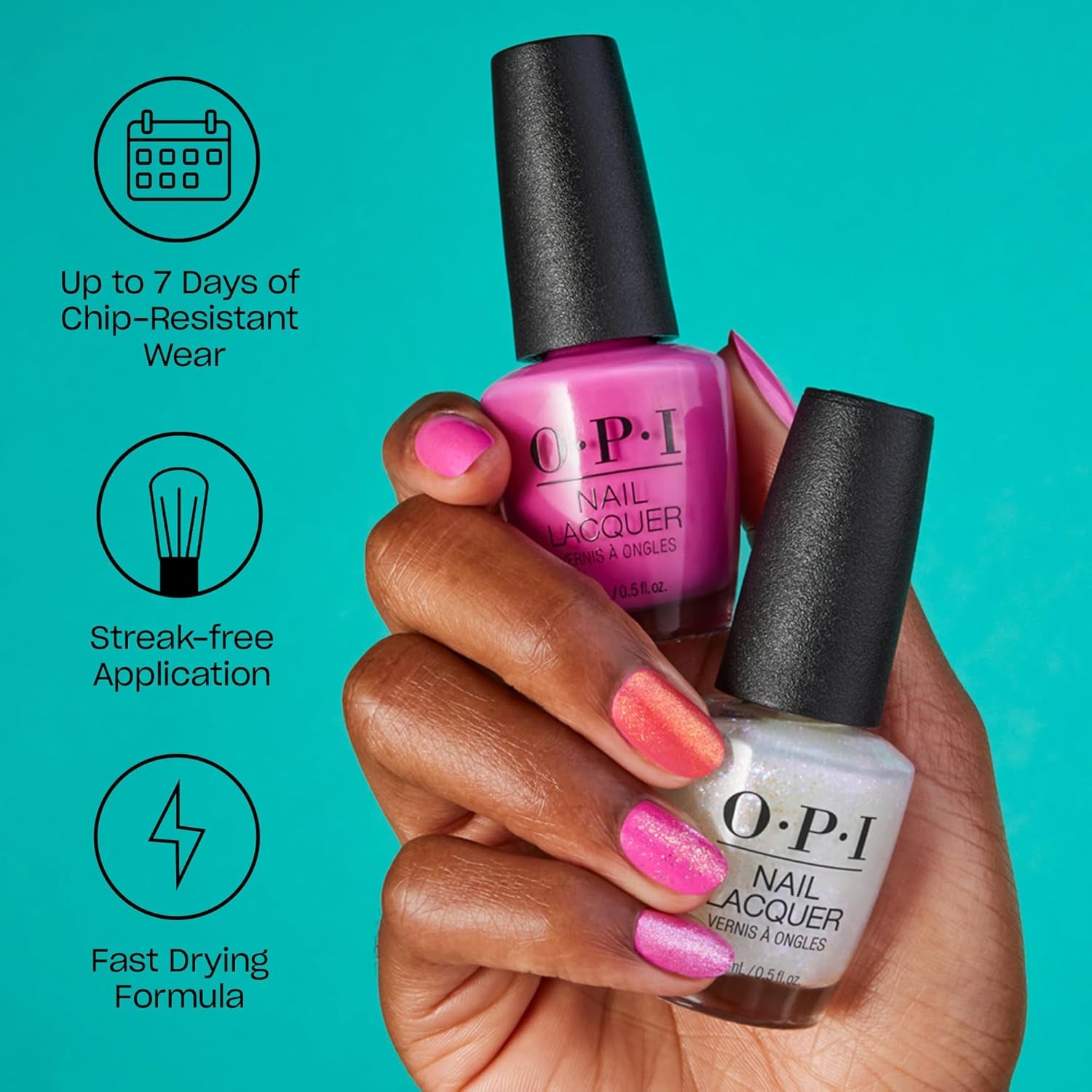OPI Nail Lacquer Nail Polish | Opaque Dark Nude Crème | Chip Resistant | Fast Drying, No Streaks