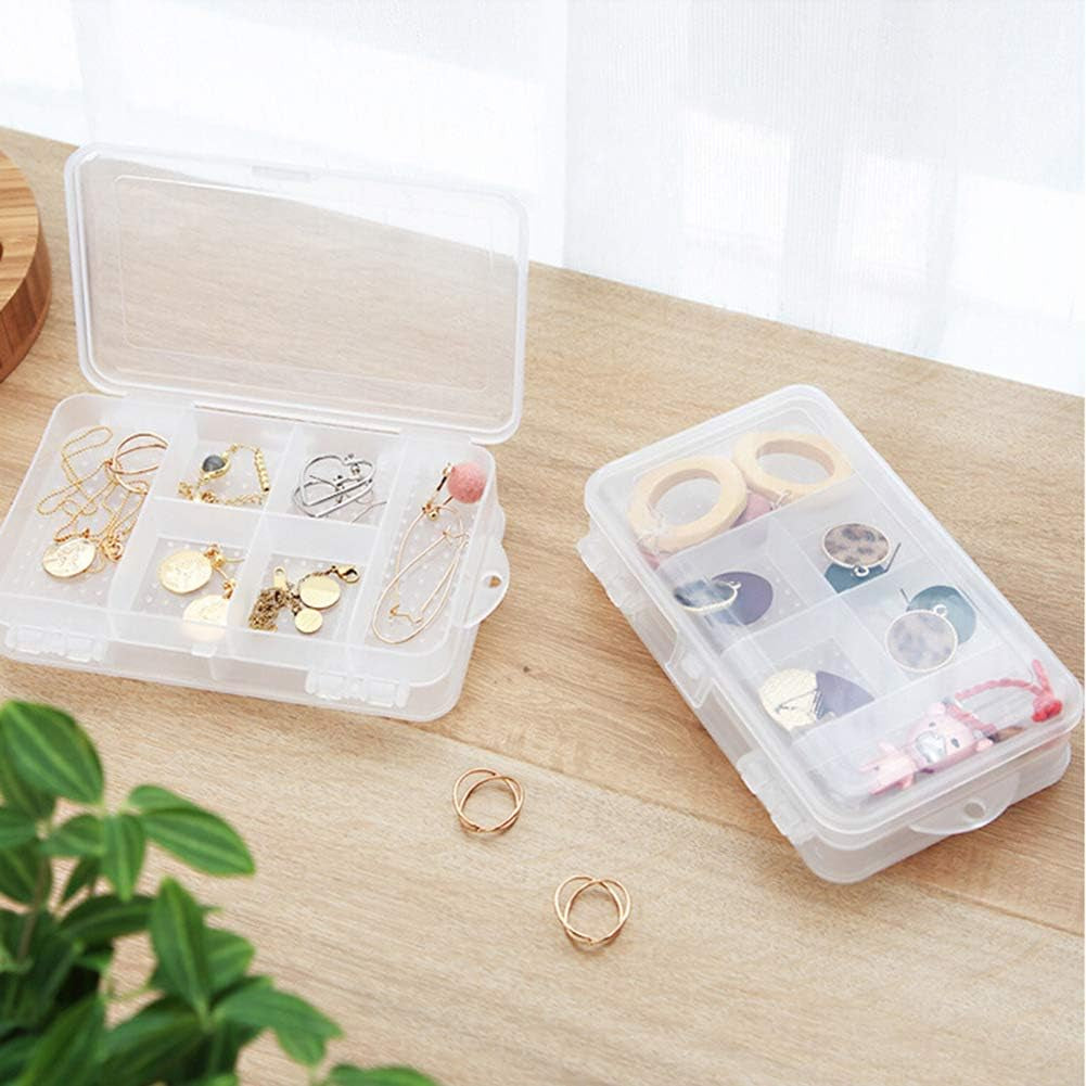 Travel Jewelry Organizer Storage Case & Plastic Double Side 6 Slots Jewelry Storage Box Case Earrings Organizer Holder