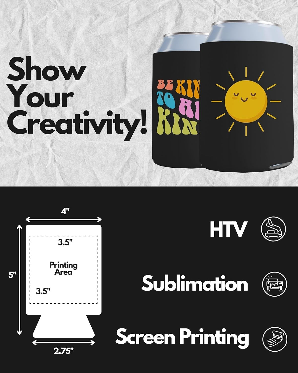 25 Can Sleeves - Bulk Blank Can Coolers - Beer Sleeves for Cans and Bottles - Blank Drink Coolers - DIY Party Gift - Collapsible Can Coolers