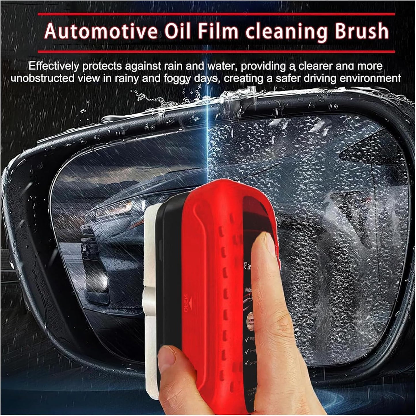 2 PCS Automotive Oil Film Cleaning Brush Set Glass Cleaning Board for Windshield All in One Wipe Glass Oil Film