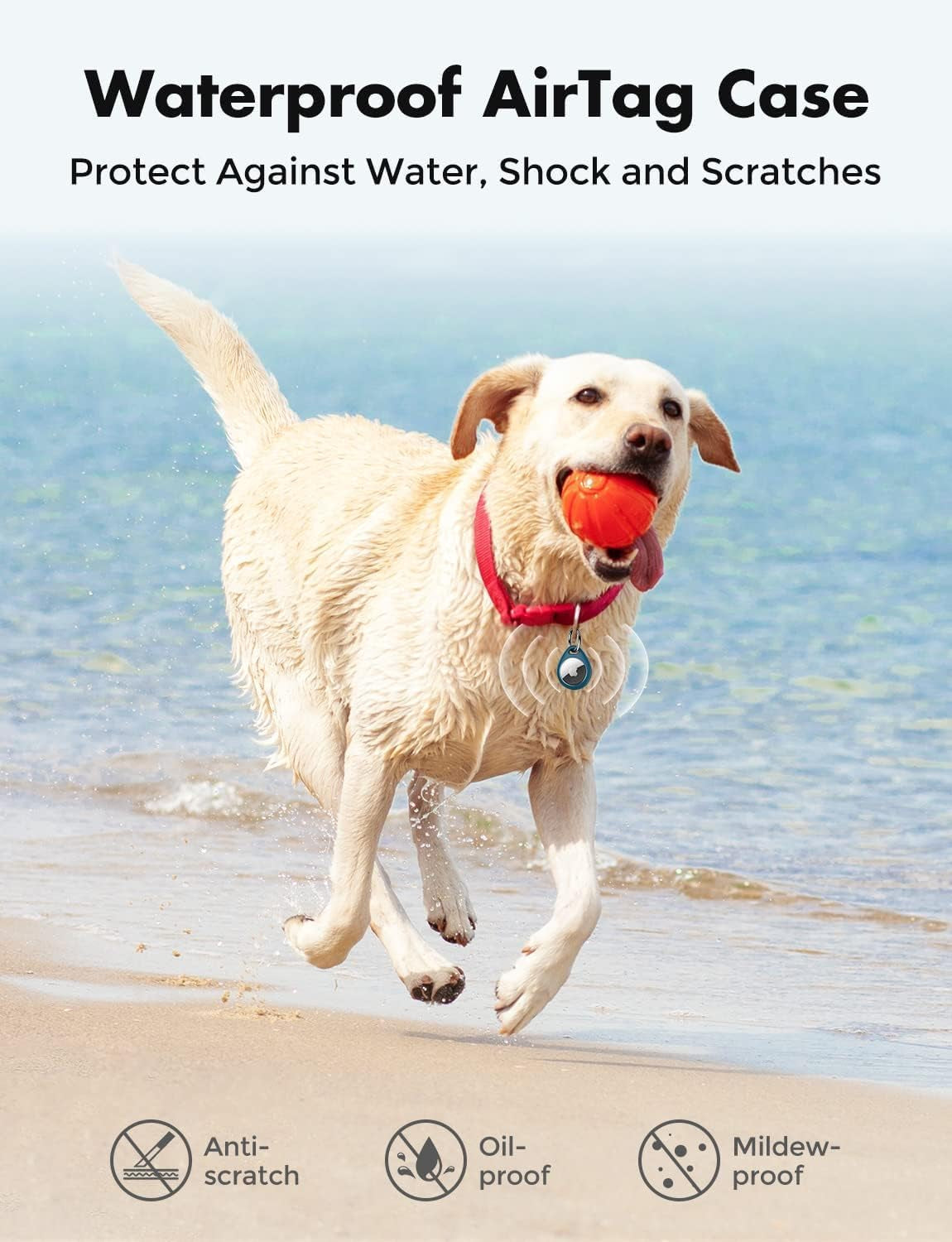 Holder for Apple Airtag - 4 Pack [Fit Tightly Design] [Easy to Install] [Hold Air Tag Securely] Waterproof TPU Shell Protective Case with All Metal Keychain Key Ring Clip