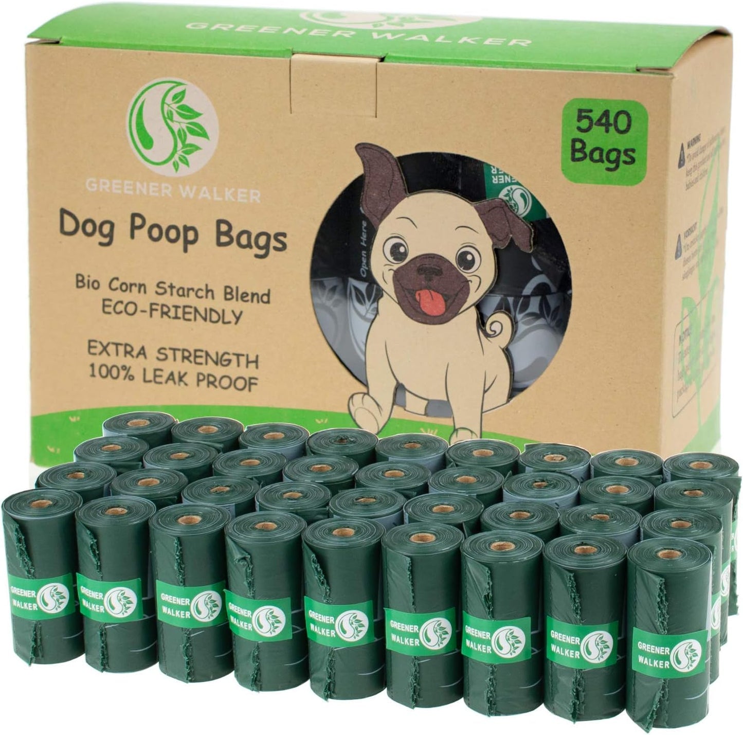 Poop Bags for Dog Waste-540 Bags,Extra Thick Strong 100% Leak Proof Dog Waste Bags (Deep Green)