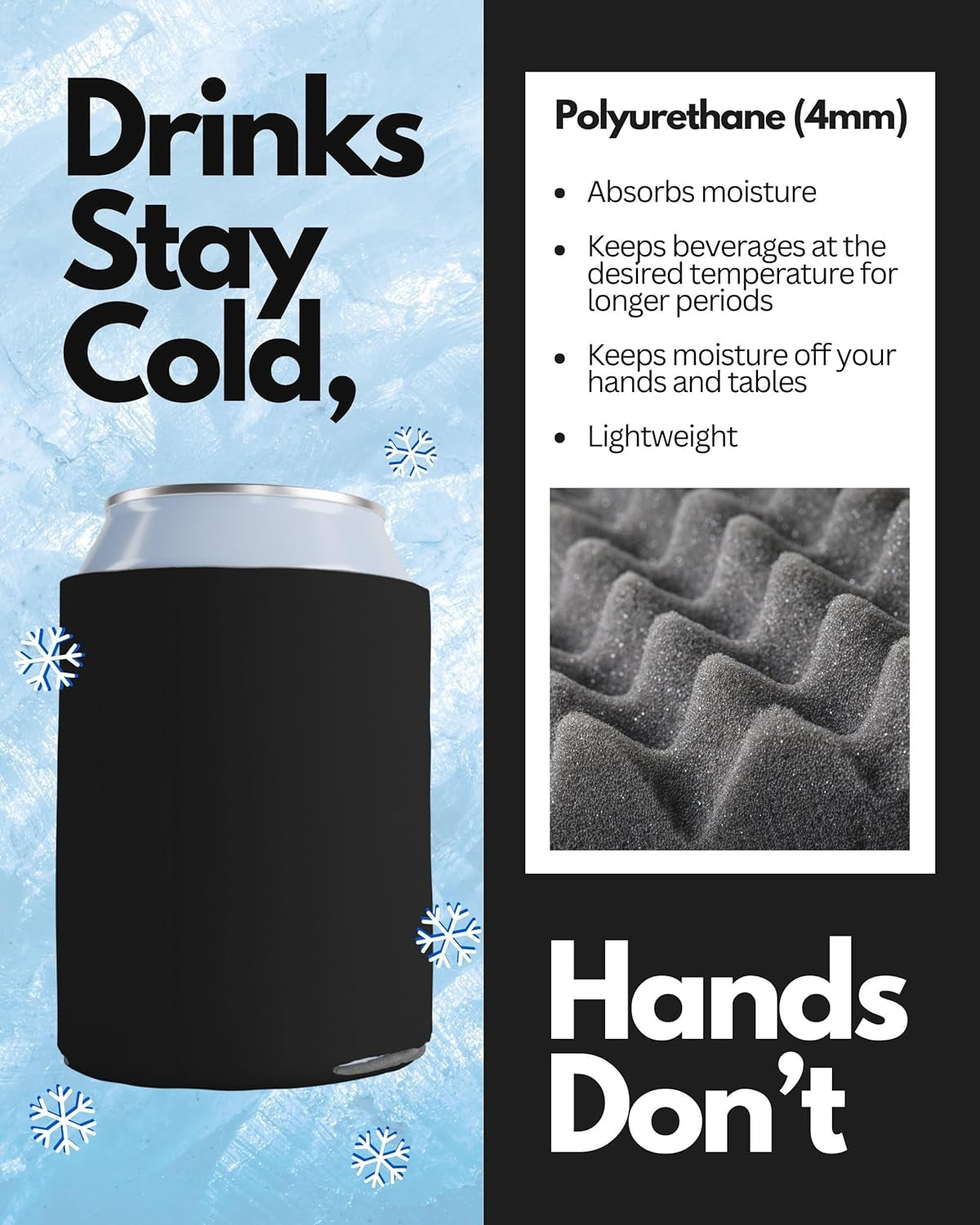 25 Can Sleeves - Bulk Blank Can Coolers - Beer Sleeves for Cans and Bottles - Blank Drink Coolers - DIY Party Gift - Collapsible Can Coolers