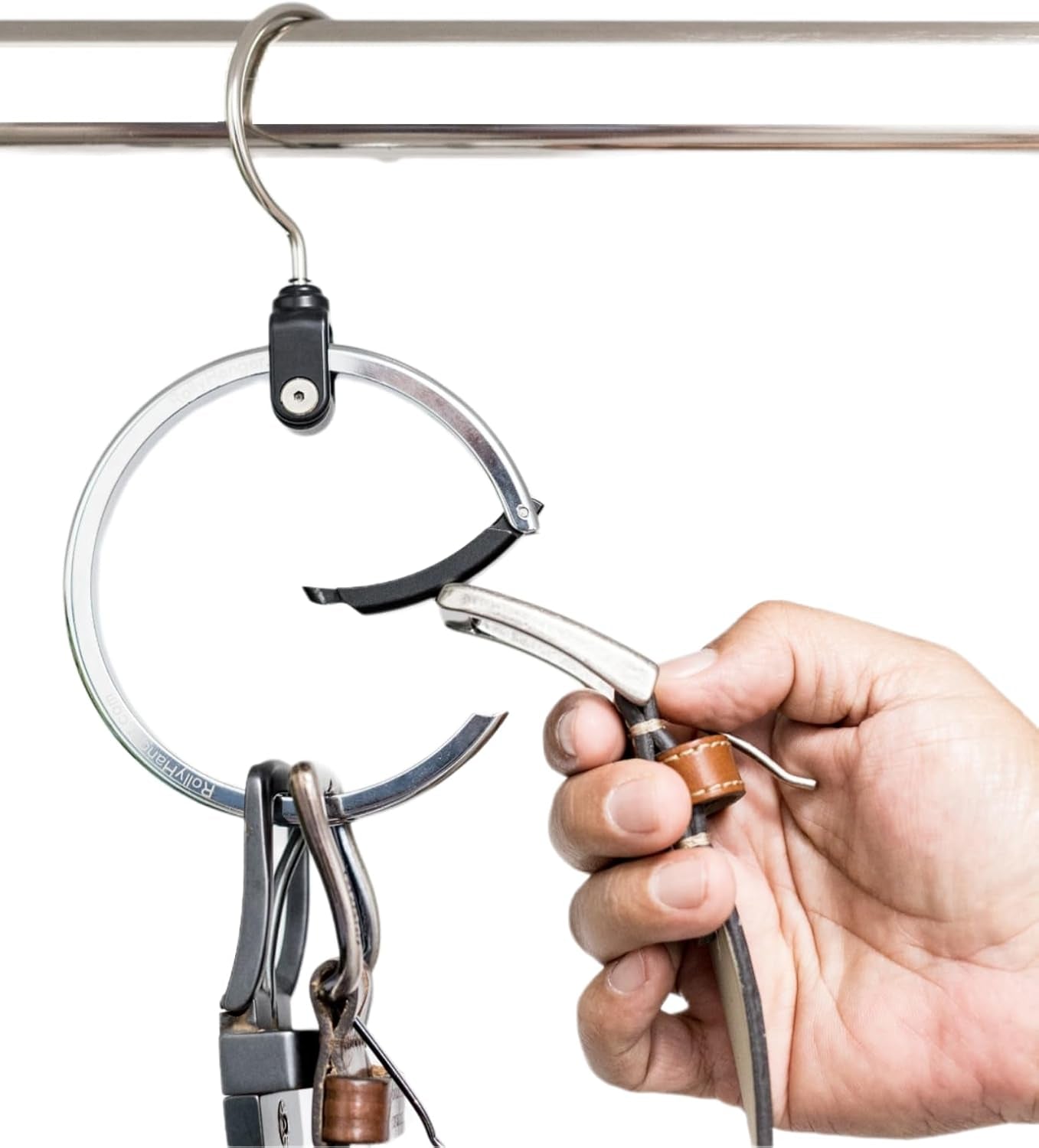 Multipurpose Closet Hangers- Tie and Belt Hanger for Closet- Great Space Saving Belt Organizer for Wardrobe - Ideal for Storing Belts, Ties, Scarfs, Baseball Hats, Purses & More- 1 Pack