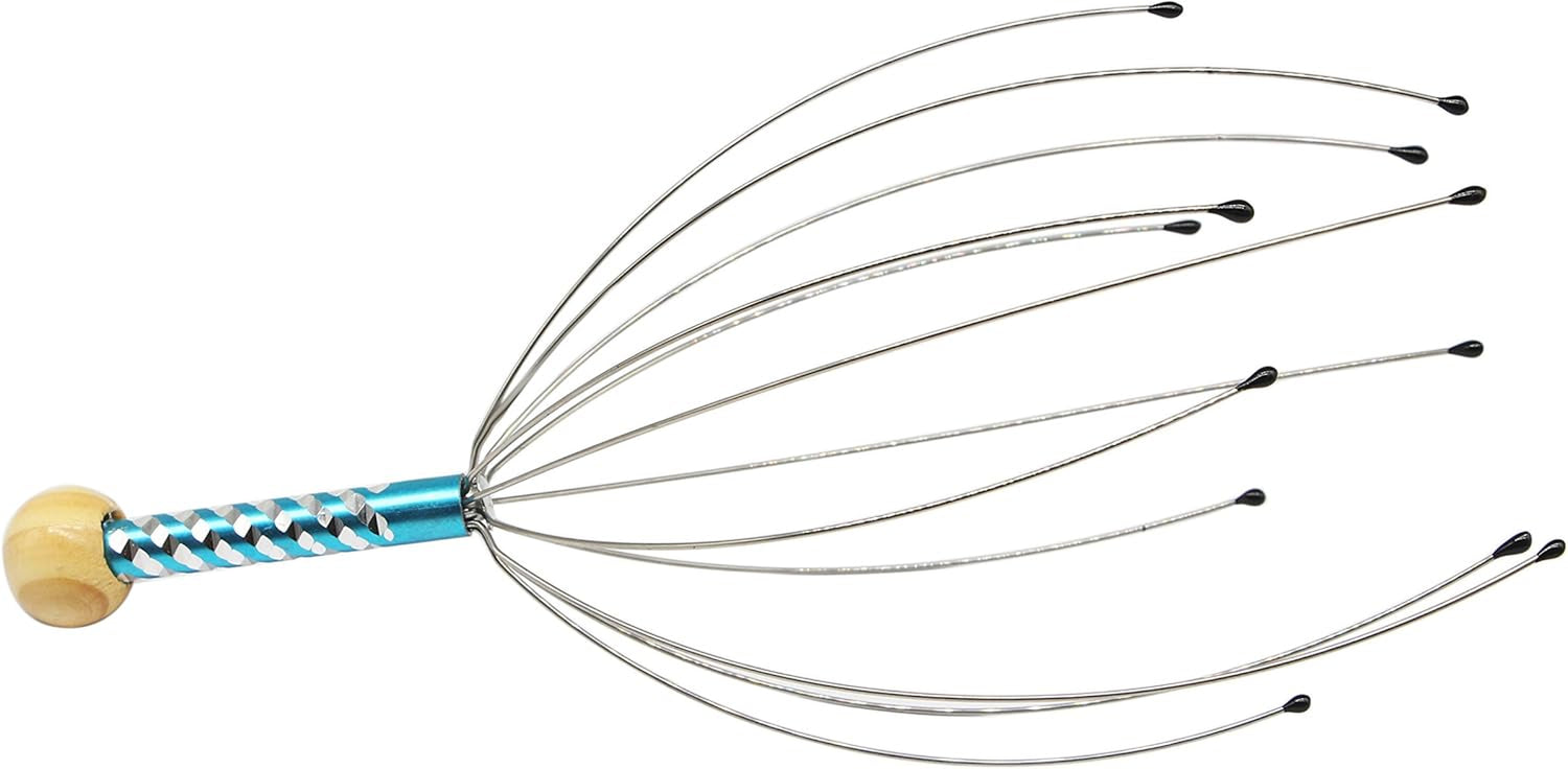 Massager 4-Pack - Handheld Head Massage Tingler, Deep Relaxation & Stress Reduction & Stimulation of Scalp Neck Massager (Blue)