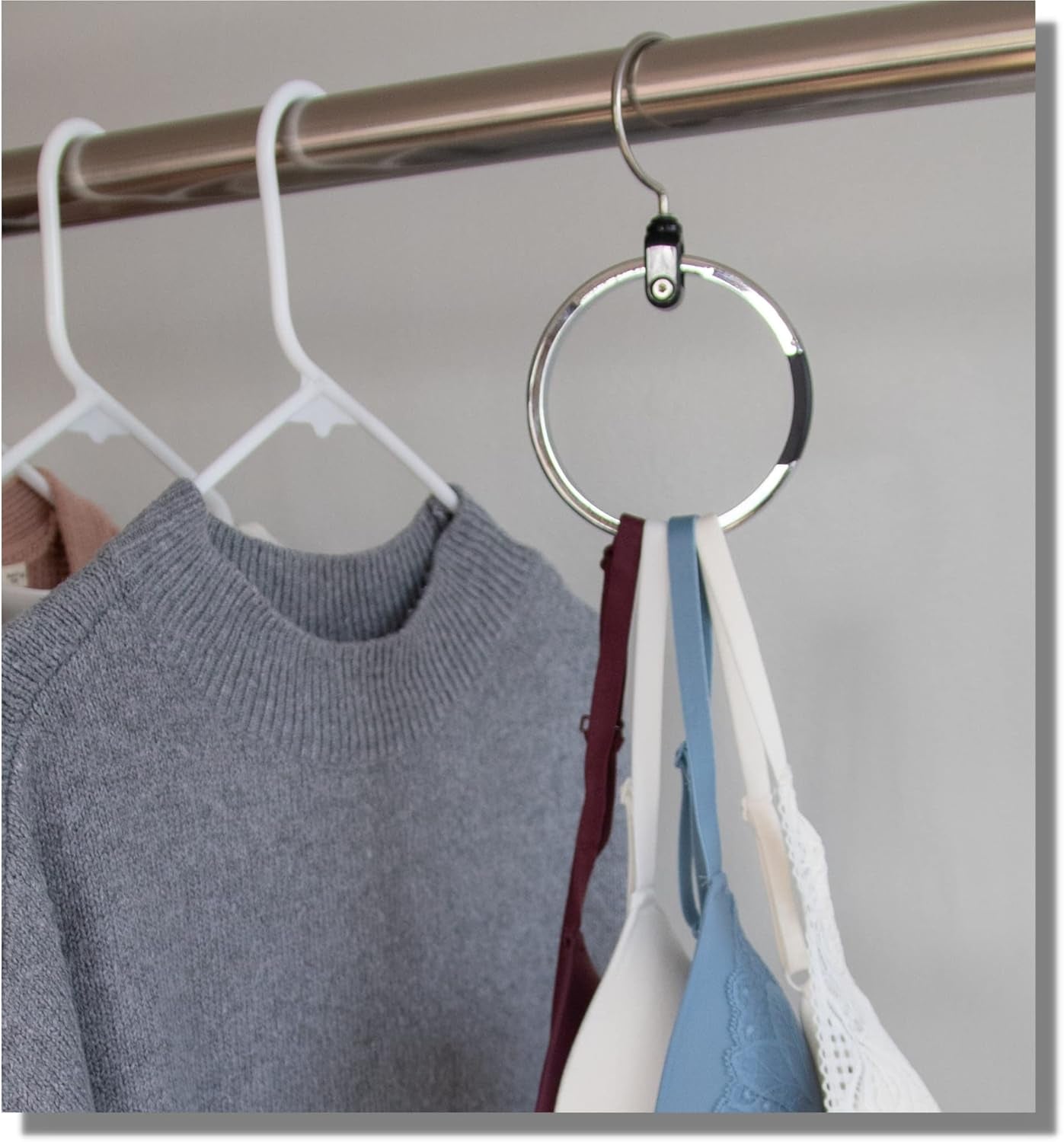 Multipurpose Closet Hangers- Tie and Belt Hanger for Closet- Great Space Saving Belt Organizer for Wardrobe - Ideal for Storing Belts, Ties, Scarfs, Baseball Hats, Purses & More- 1 Pack