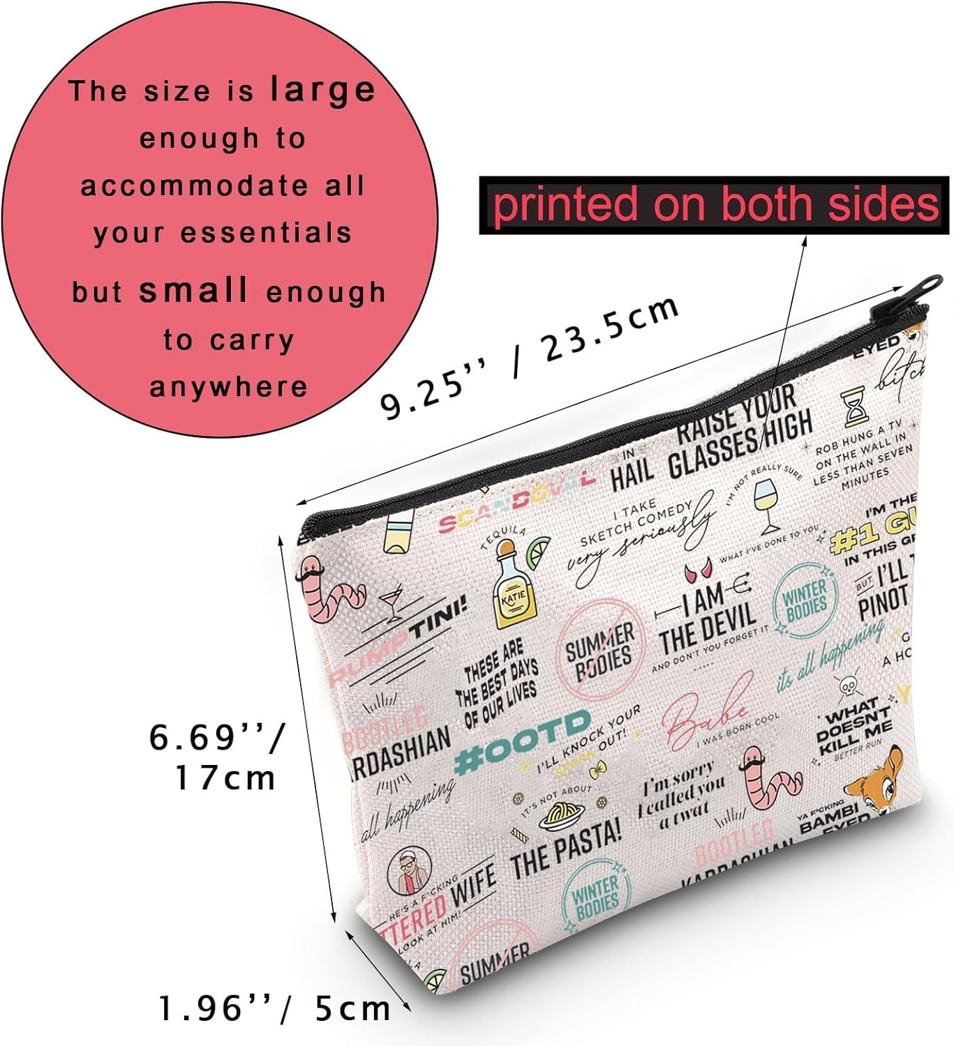 VPR TV Show Inspire Cosmetic Bag Bravo TV Party Gift Novelty Gift for Reality Show Fans (Ca VPR)