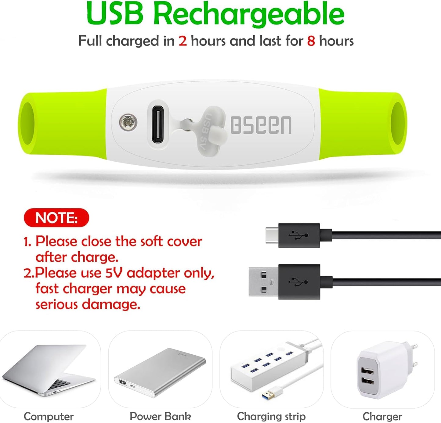 Led Dog Collar,  USB Rechargeable Flash Dog Necklace Light, Pet Safety Collar Makes Your Beloved Dogs Be Seen at Night for Small Medium Large Dogs