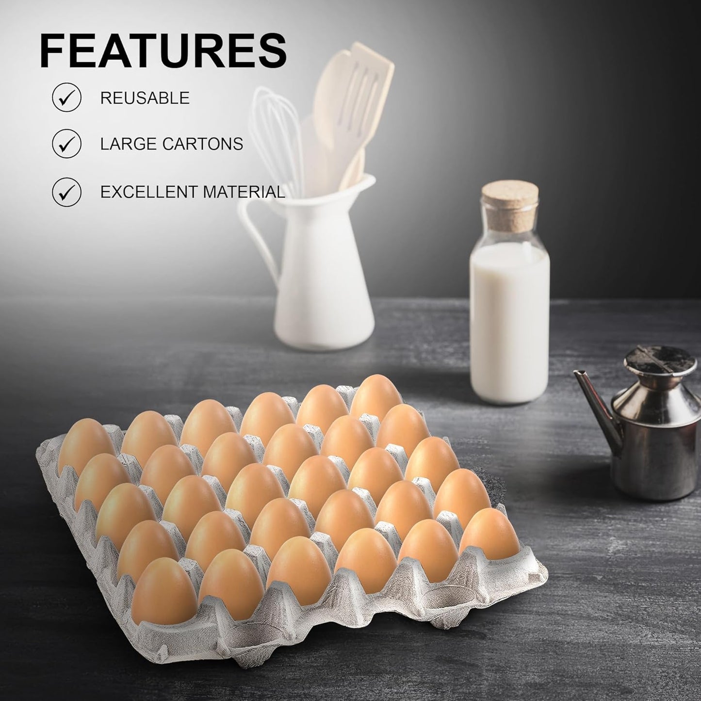 Egg Crate - (15 Pieces) for Storing up to 30 Large or Small Eggs - Pulp Fiber Egg Flat Cartons That Make a Great Home for Roach Colony - Made in the USA