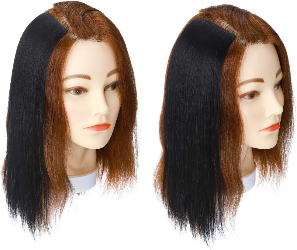 1Pcs Remy Clips in Hair Piece Invisible Hairpin Human Hair 10" Jet Black for Thinning Hair Adding Hair Volume Fluffy Short Silk Straight Hair Piece Natural Brazilian Hair Cushion (10",#01)