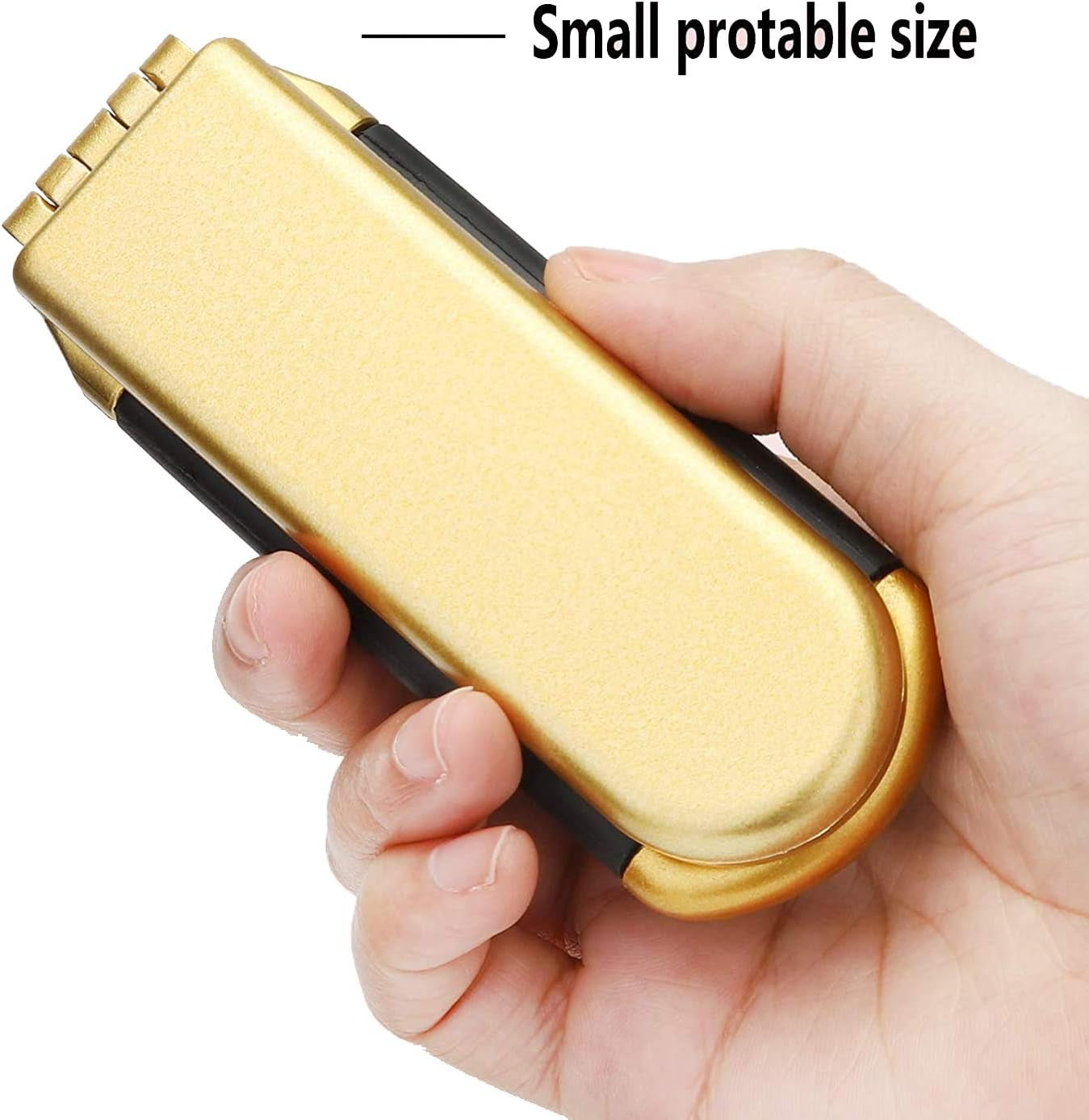 Hair Brush Set 2 Packs Mini Travel Folding Hairbrush with Mirror for Women Girls Compact Pocket Size Comb for Purse, Gym, Trip, Swiming (2Pcs, Gold&Silver)