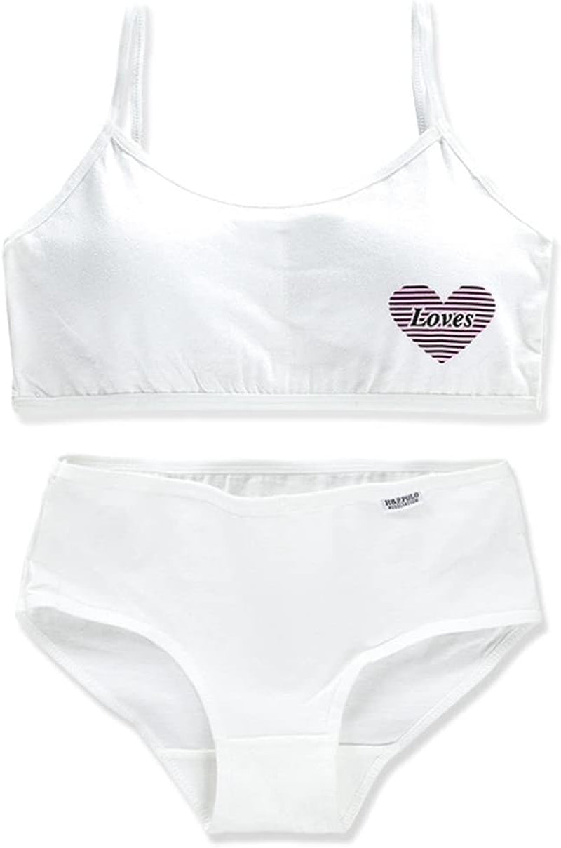 Girls’ Seamless Underwear Set - Training Bra and Matching Panties – Crop Cami Bralette and Briefs for 8-14 Age (6 Pcs) Type 1