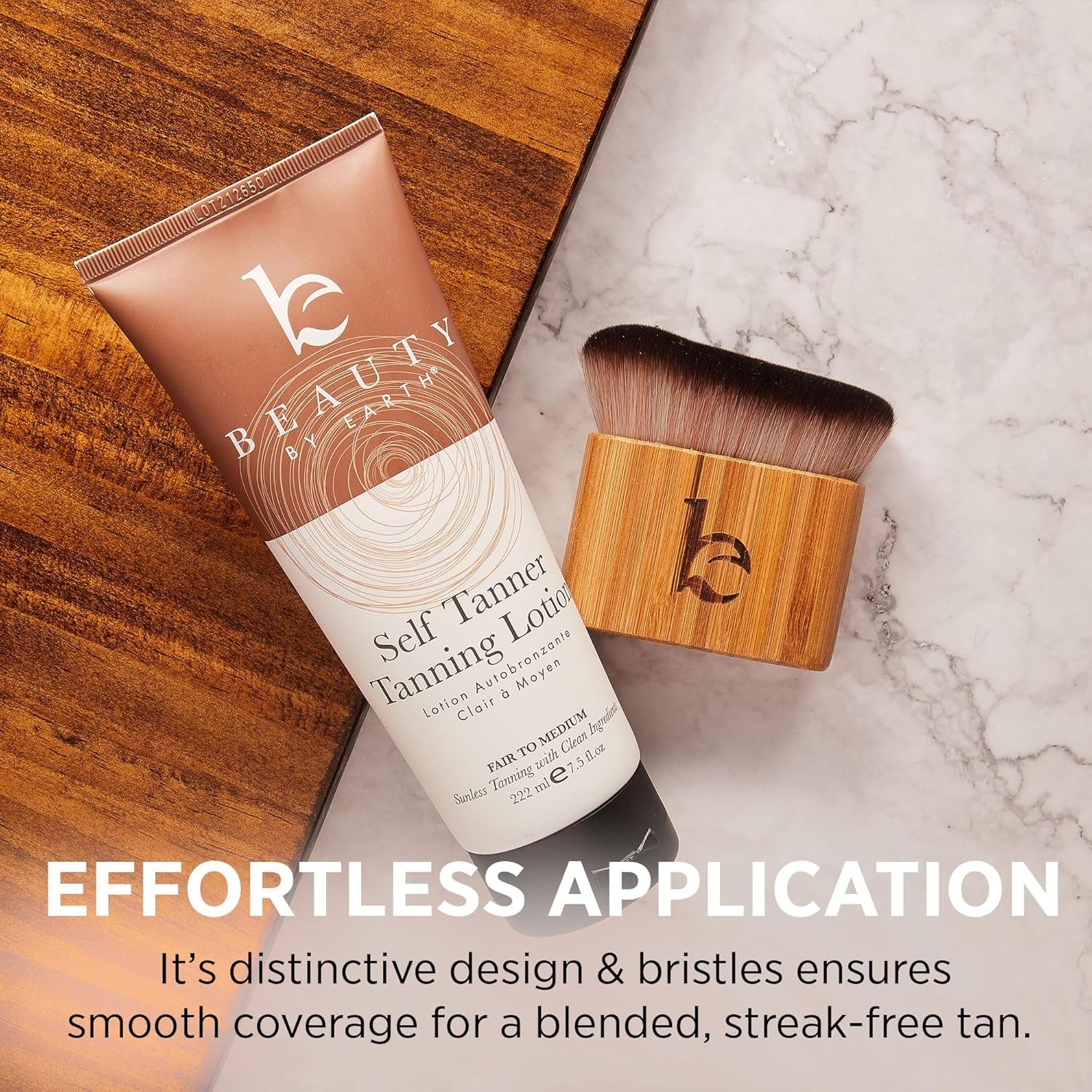 Ultra Soft Self Tanner Brush - Kabuki Brush for Body Foundation & Makeup, Blending Applicator for Tanner, Self Tanning Mitt, Achieves Sunless Streak-Free Fake Tan, Durable, Easy to Clean