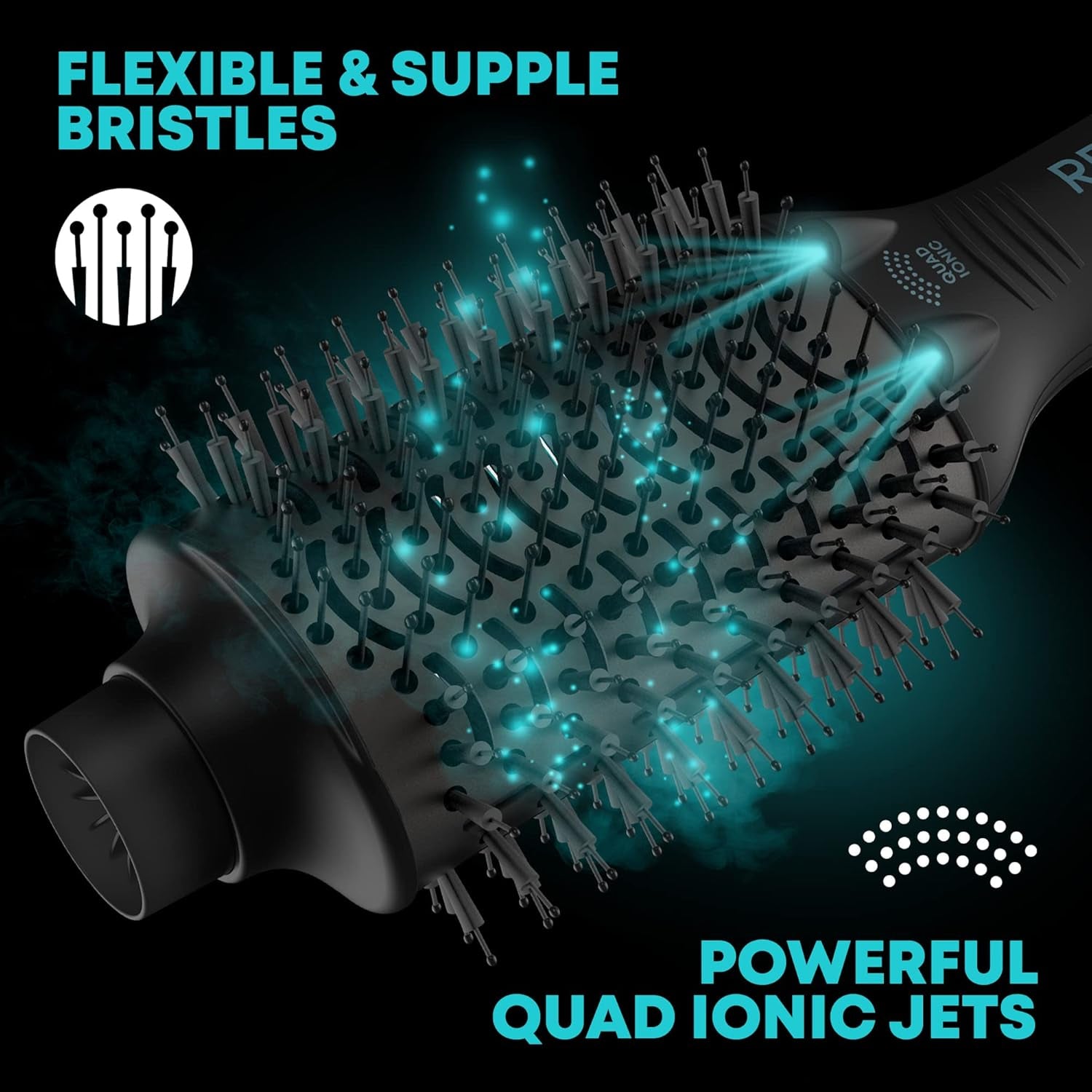 Progloss Perfect Blow Dry Volume & Shine Air Styler, Rotating Freezeframe Tip, Progloss Oils, Ceramic Barrel, 4-In-1 Multifunctional Styler, 4 Ionic Jet Emitters, 9’ Salon Swivel Cable