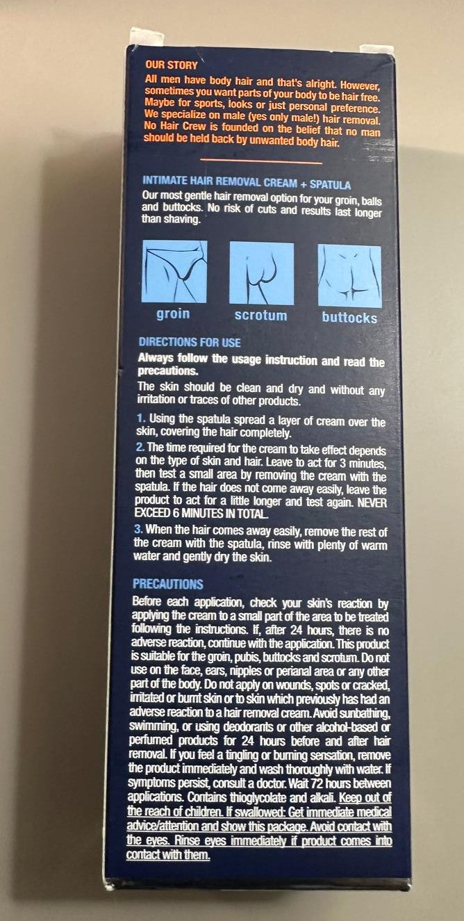 Intimate Hair Removal Cream - 100 ml No Hair Crew