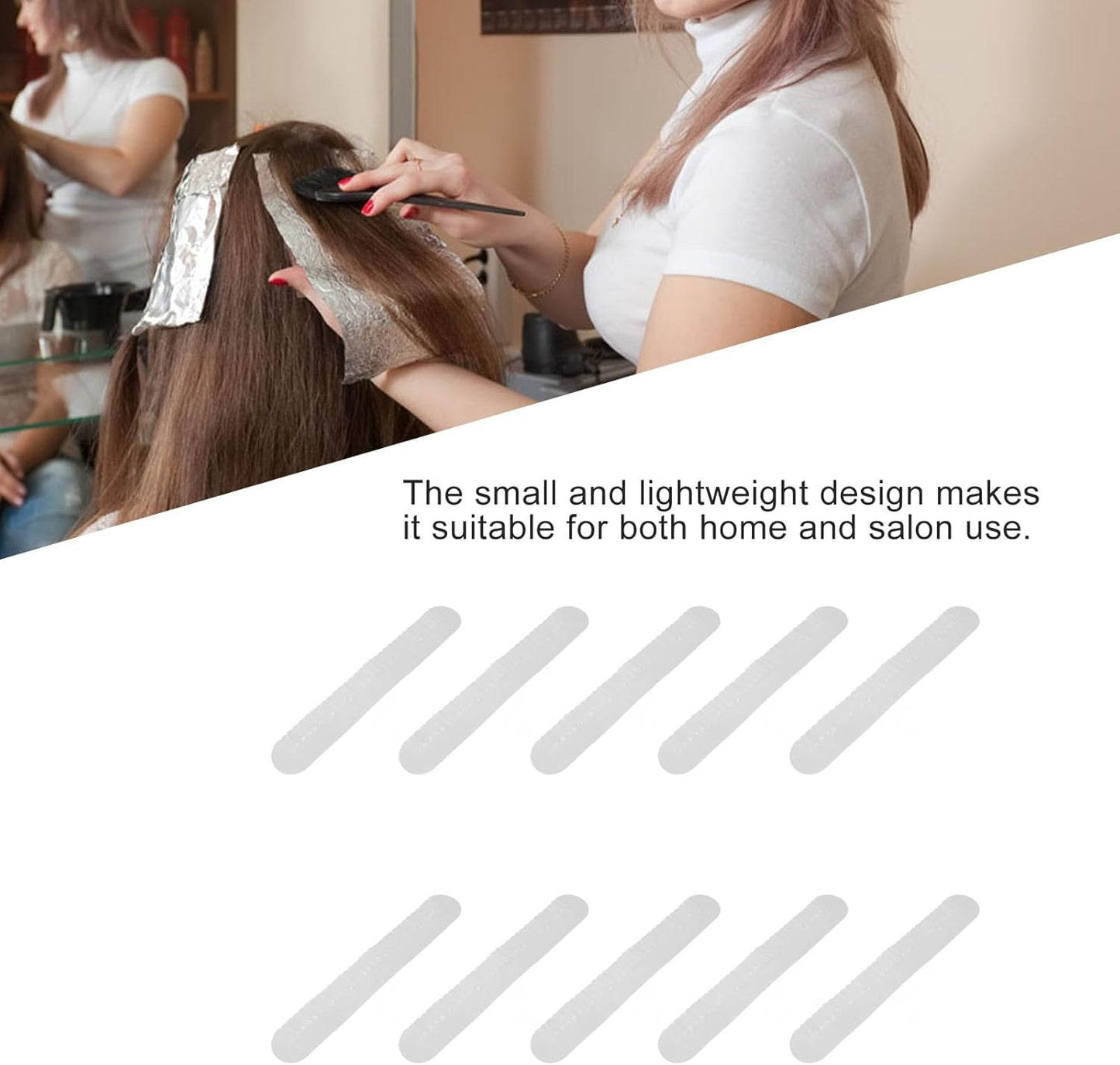 10-Piece Extensions Scalp Protector Heat Shield Template for Bonding Extensions Long Strip Spacer Shield with Multiple Holes Professional Heat Insulation Tool