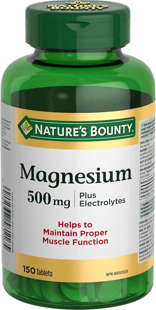 Magnesium plus Electrolytes, 500 Mg, Helps Maintain Muscle Function, Helps Tissue Formation & Development, Helps Maintain Bones & Teeth, Helps Body Metabolize Nutrients, Tablets, 346 G