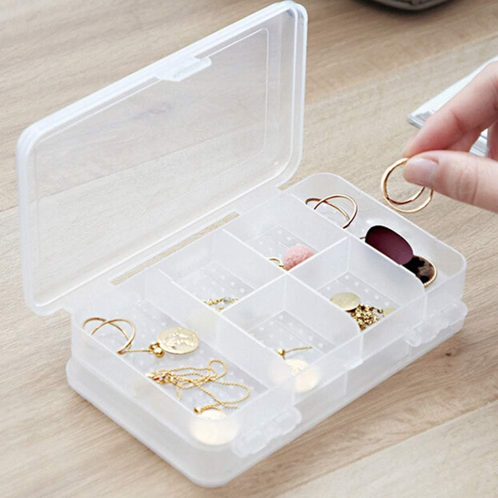 Travel Jewelry Organizer Storage Case & Plastic Double Side 6 Slots Jewelry Storage Box Case Earrings Organizer Holder