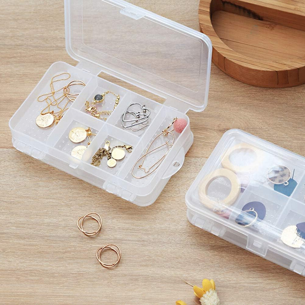 Travel Jewelry Organizer Storage Case & Plastic Double Side 6 Slots Jewelry Storage Box Case Earrings Organizer Holder