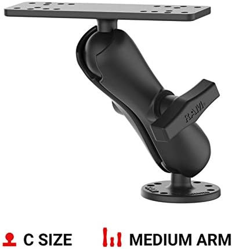 National Products 6 1/4-Inch X 2-Inch Marine Ram Universal Electronic Mount, 1-1/2-Inch Ball, 5-Inch Arm