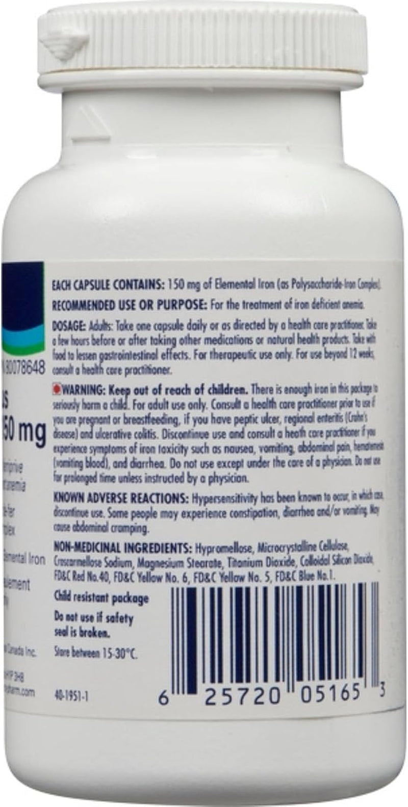 Premium Euro-Ferrous Polysaccharide 150Mg - 30 Vegan Capsules for Enhanced Iron Absorption, Once Daily for Iron Deficiency Anemia