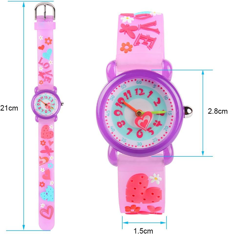 Kids Watches Cute 3D Cartoon Waterproof Children Toddler Wrist Watch Time Teacher Birthday Gifts for 3-10 Year Boys Girls Little Child
