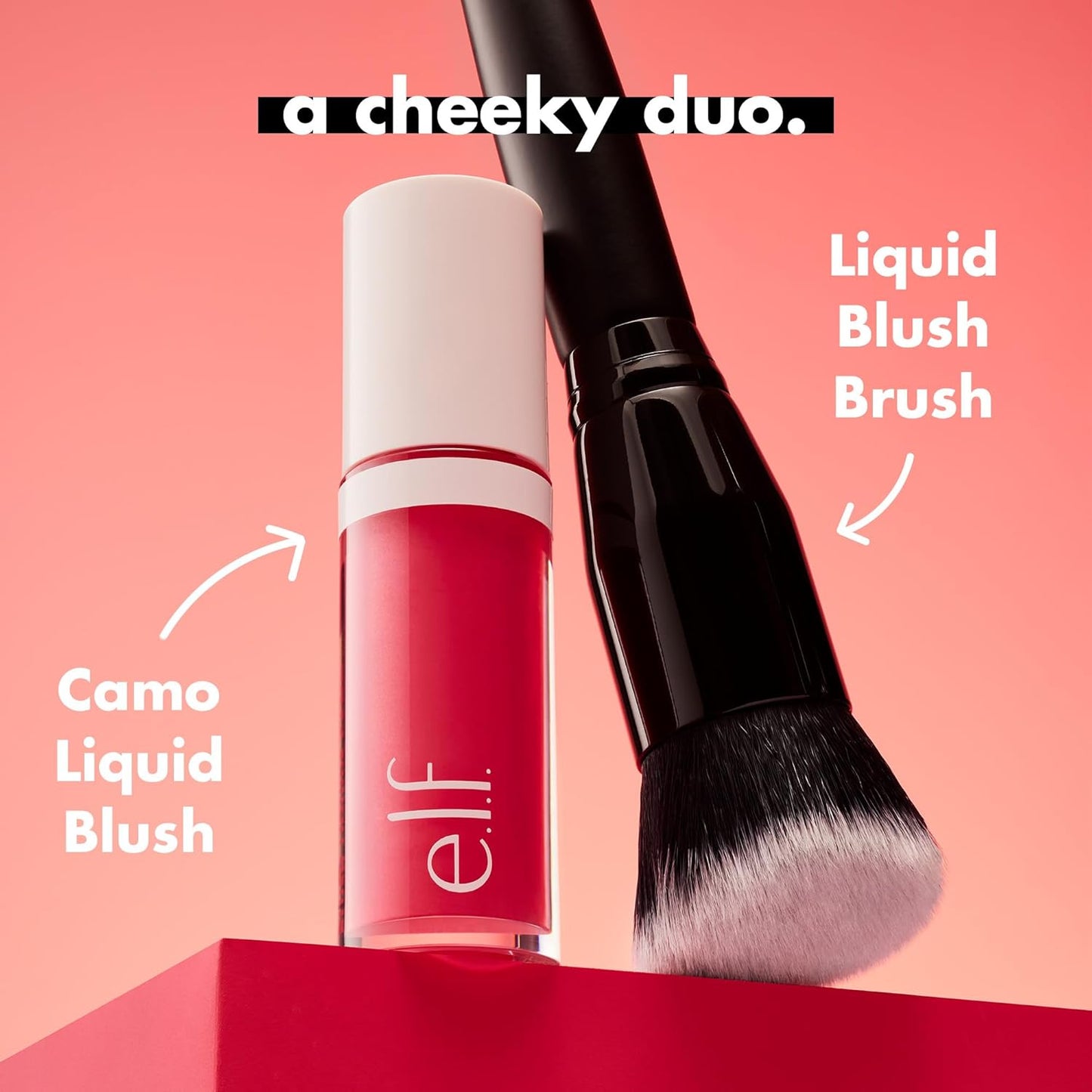 Camo Liquid Blush Brush, Angled Blush Brush Ideal for Applying & Blending Colours on Cheeks, Soft, Dense Bristles, Vegan & Cruelty-Free