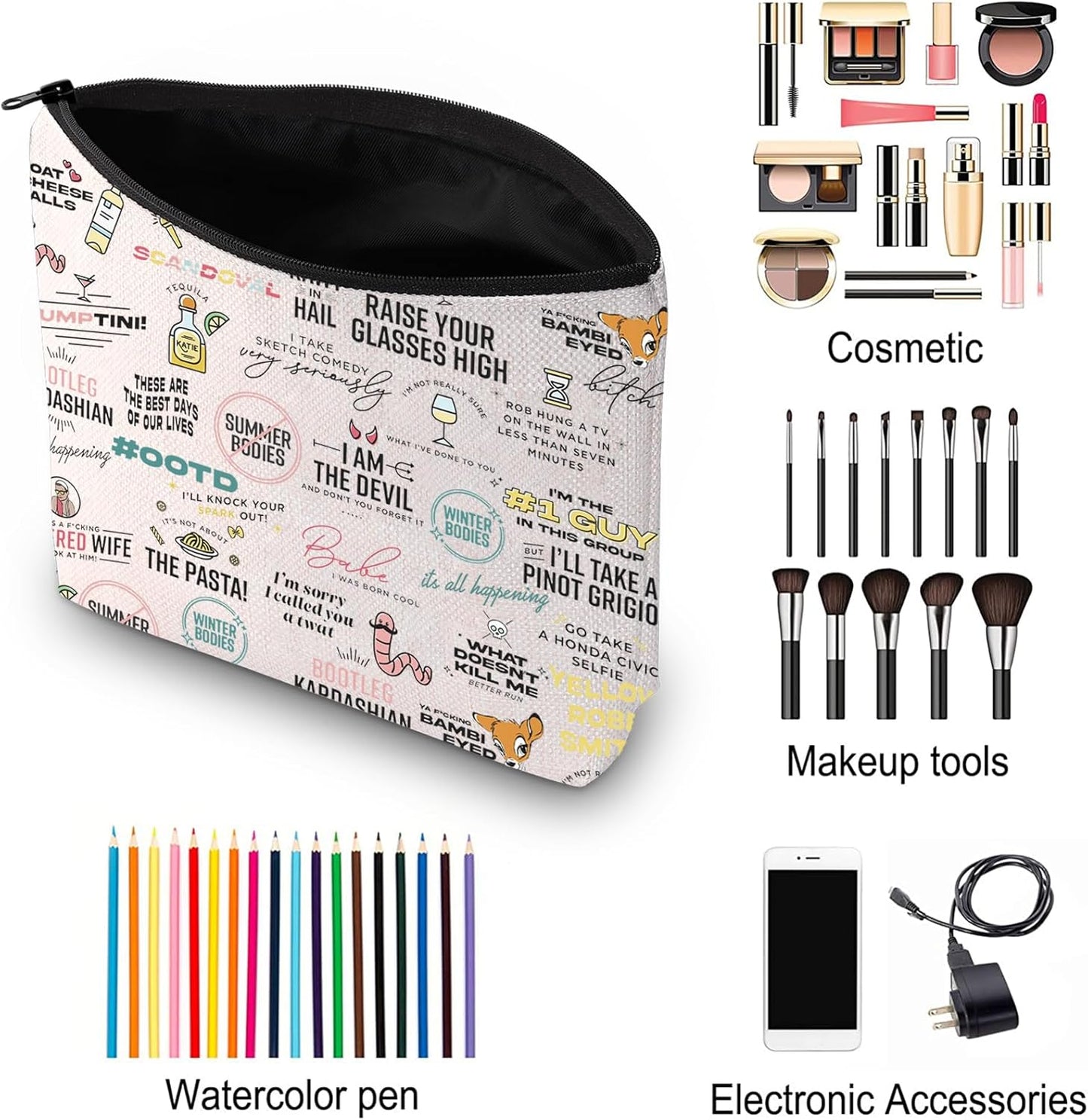 VPR TV Show Inspire Cosmetic Bag Bravo TV Party Gift Novelty Gift for Reality Show Fans (Ca VPR)