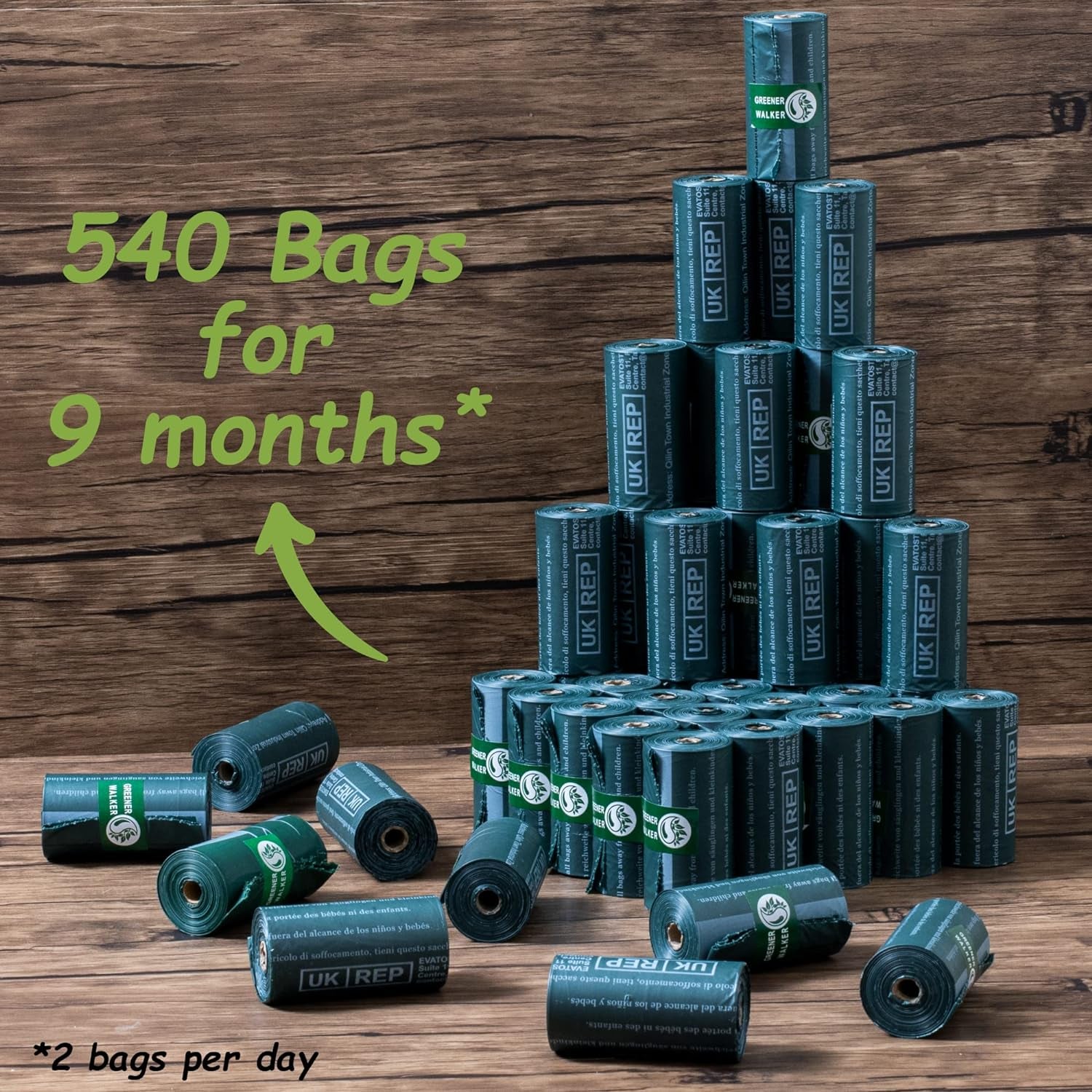 Poop Bags for Dog Waste-540 Bags,Extra Thick Strong 100% Leak Proof Dog Waste Bags (Deep Green)