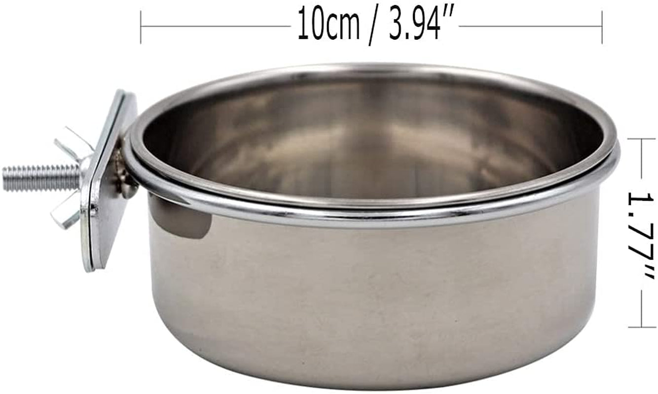 Bird Feeding Dish Cups Parrot Food Bowl Clamp Holder Coop Cup, 2PCS Bird Cage Water Bowl for Parakeet African Greys Conure Cockatiels Lovebird Budgie Chinchilla